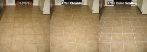 Sealing tile and grout by First Class Carpet Tile Cleaners